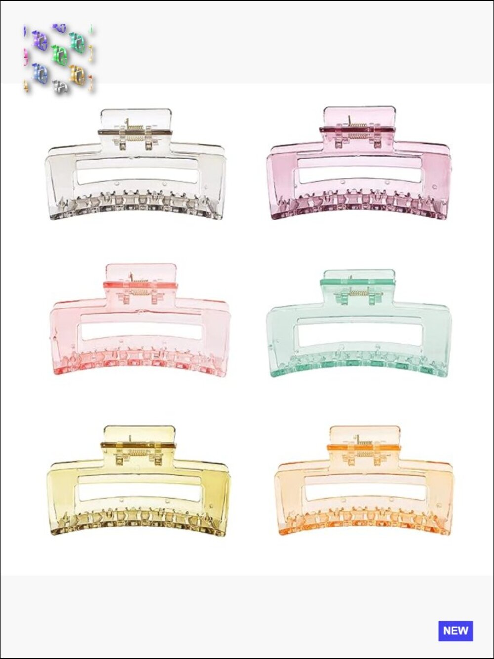 6 Pcs Acrylic Hair Claws for Women, Strong Hold, Claw Hair Clip Set for Thick
